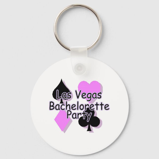 Las Vegas Bachelorette Party Card Suits Key Ring (Front)