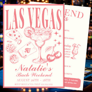Las Vegas Bachelorette Party Customised Itinerary Invitation