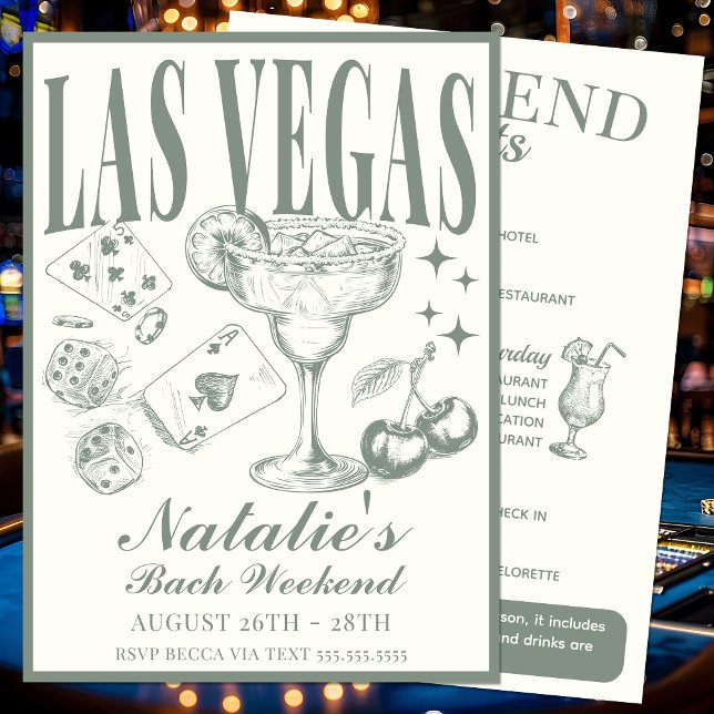 Las Vegas Bachelorette Party Customised Itinerary Invitation (Creator Uploaded)