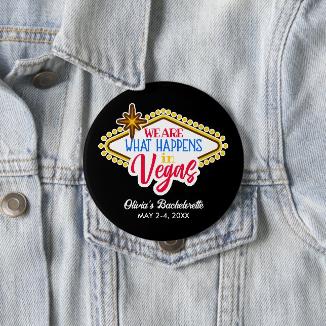 Las Vegas Bachelorette Party Outfit Custom Button (In Situ)