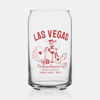 Las Vegas Bachelorette Party Personalised Can Glass