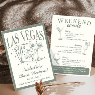 Las Vegas Bachelorette Social Cocktail Itinerary Invitation