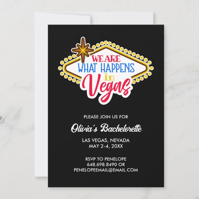Las Vegas Bachelorette Weekend Custom Invitation (Front)
