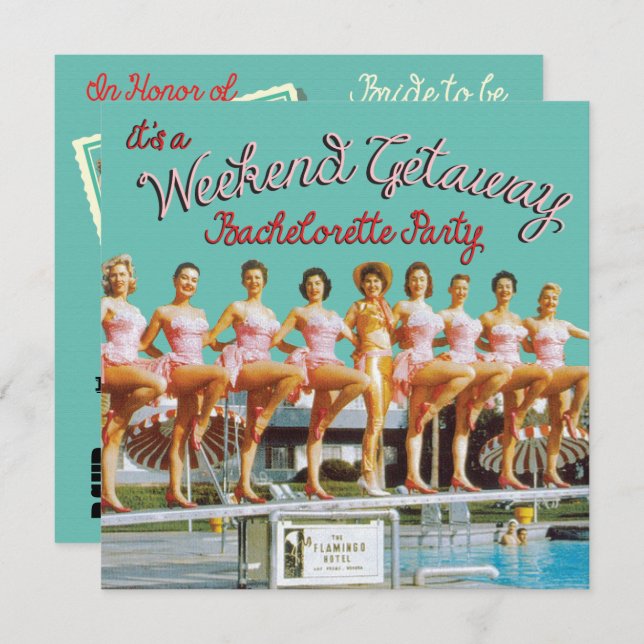 Las Vegas Bachelorette Weekend Getaway Invitations (Front/Back)