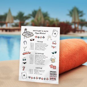 Las Vegas Bachelorette Weekend Itinerary Invitation