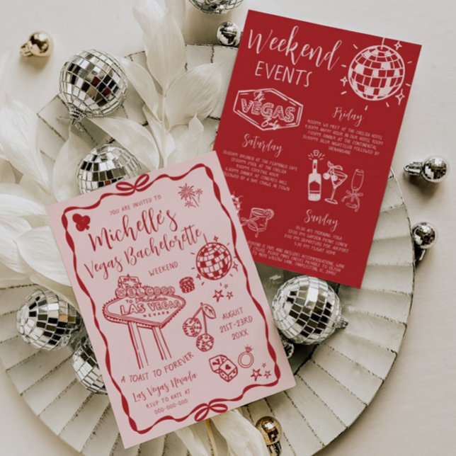 Las Vegas Bachelorette Weekend Itinerary Party Invitation (Creator Uploaded)