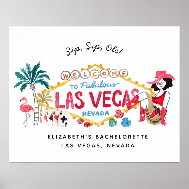 Las Vegas Bachelorette Weekend Welcome Sign (Front)