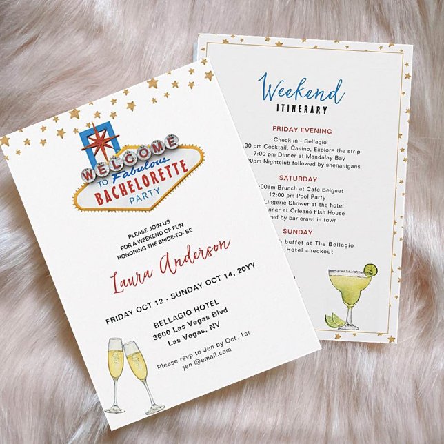 Las Vegas Bachelorette weekend with Itinerary Invitation (Creator Uploaded)
