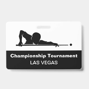 Las Vegas Billiards Budget Event Badge Male Female ID Badge