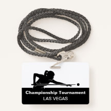 Las Vegas Billiards Budget Event Badge Male Female