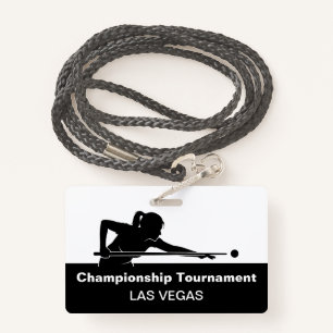 Las Vegas Billiards Budget Event Badge Male Female ID Badge