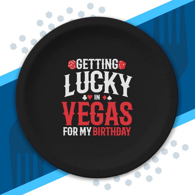 Las Vegas Birthday - Getting Lucky in Vegas Paper Plate (Creator Uploaded)