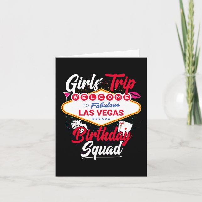 Las Vegas Birthday Girls Trip Vegas Birthday Squad Card (Front)