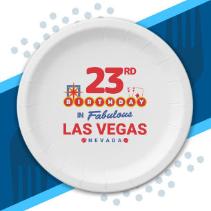 Las Vegas Birthday Party - 23rd Birthday In Vegas Paper Plate