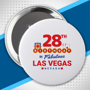 Las Vegas Birthday Party - 28th Birthday In Vegas 10 Cm Round Badge