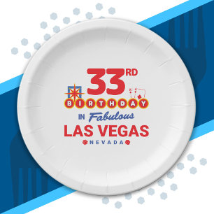 Las Vegas Birthday Party - 33rd Birthday In Vegas Paper Plate