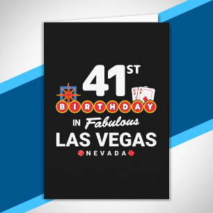 Las Vegas Birthday Party - 41st Birthday In Vegas Card