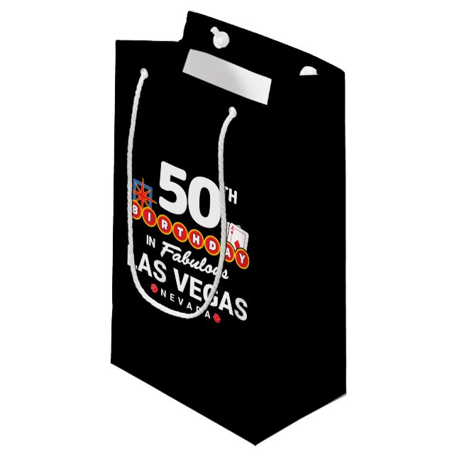 Las Vegas Birthday Party - 50th Birthday In Vegas Small Gift Bag (Front Angled)
