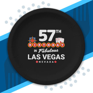 Las Vegas Birthday Party - 57th Birthday In Vegas Paper Plate