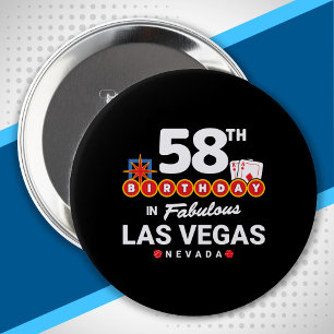 Las Vegas Birthday Party - 58th Birthday In Vegas 10 Cm Round Badge