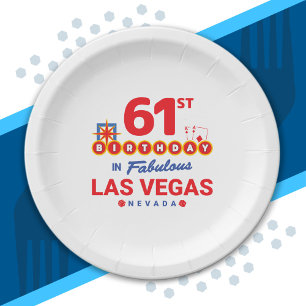 Las Vegas Birthday Party - 61st Birthday In Vegas Paper Plate