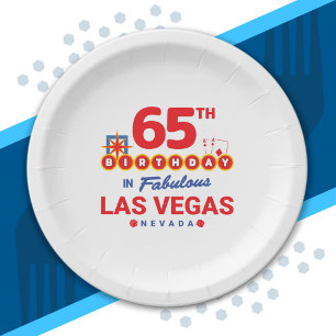 Las Vegas Birthday Party - 65th Birthday In Vegas Paper Plate
