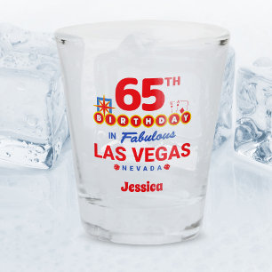Las Vegas Birthday Party - 65th Birthday Shot Glass