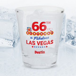 Las Vegas Birthday Party - 66th Birthday Shot Glass