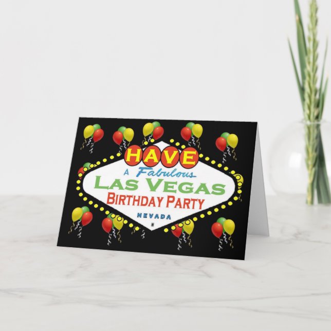 Las Vegas Birthday Party Card (Front)