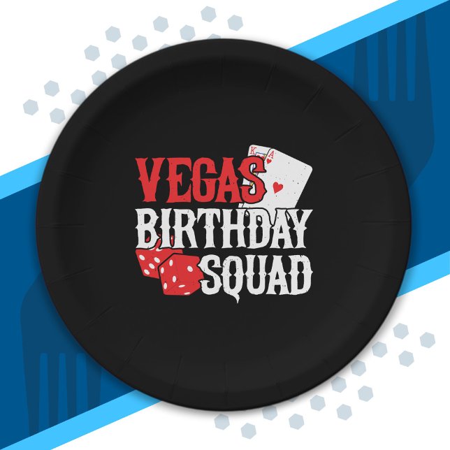 Las Vegas Birthday - Party in Vegas Birthday Squad Paper Plate (Creator Uploaded)