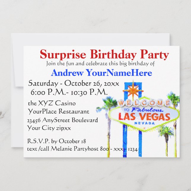 Las Vegas Birthday Party Jackpot Slot Machine Invitation (Front)