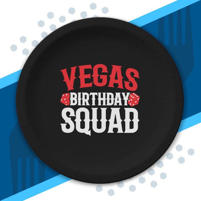 Las Vegas Birthday Party - Matching Vegas Squad Paper Plate (Creator Uploaded)