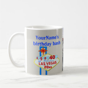 Las Vegas Birthday Party Personalised Sign Coffee Mug