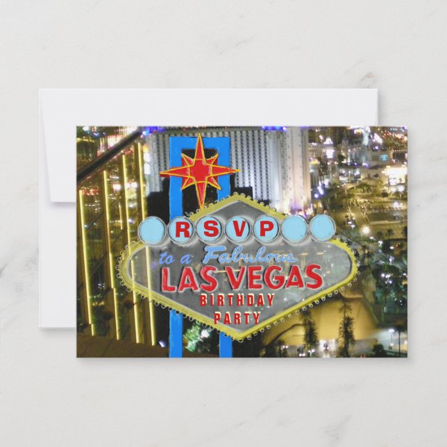 Las Vegas Birthday Party RSVP Card (Front)