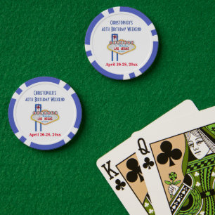 Las Vegas Birthday Weekend Trip Party Favour Poker Chips