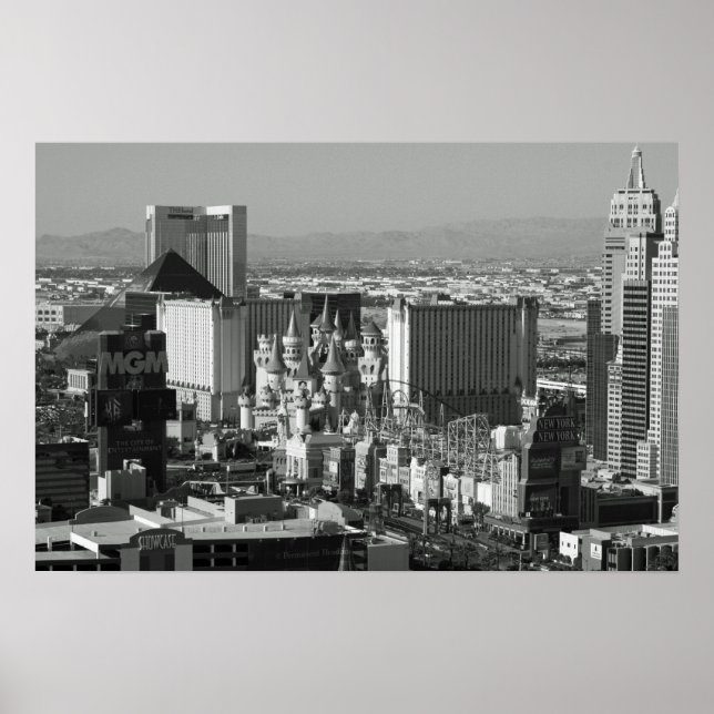 Las Vegas Black and White Photo Poster (Front)