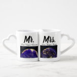 Las Vegas Bride and Groom Coffee Mug Set<br><div class="desc">Romantic nesting cups for Las Vegas wedding newlyweds. The Sphere on the Las Vegas Strip as a rotating planet Earth  view on one side and casino theme Lucky in Love on the back. All elements allow for customising and/or deleting as desired for your personalised gifts.</div>