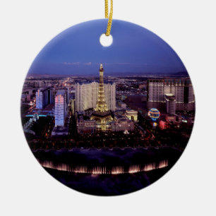 Las Vegas by Night 3 Ceramic Tree Decoration