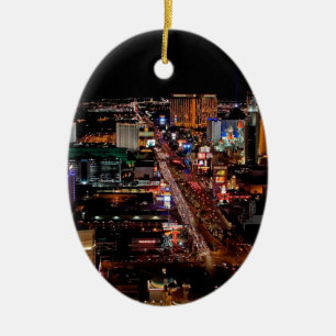 Las Vegas by Night Ceramic Tree Decoration