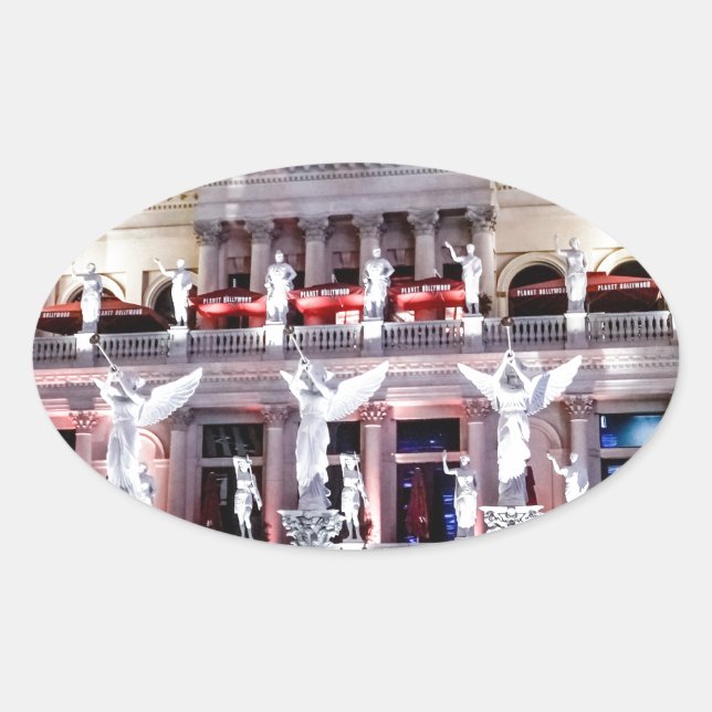 Las Vegas Caesars Palace Forum Architecture Nevada Oval Sticker (Front)