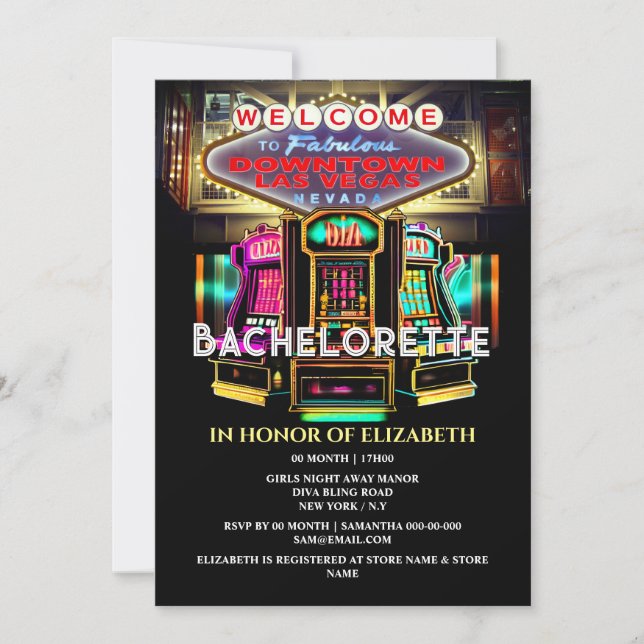 Las Vegas Casino bachelorette girls weekend away Invitation (Front)