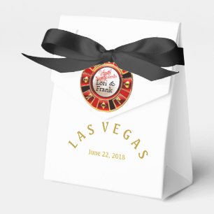 Las Vegas casino chip   white gold & red Favour Box