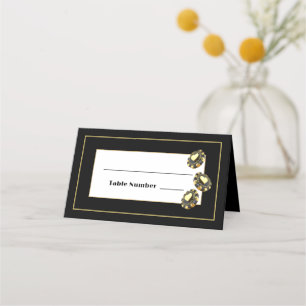 Las Vegas Casino Chips Black Gold Table Place Card