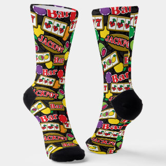 Las Vegas Casino Gambling and Poker Pattern Socks