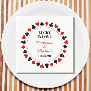 Las Vegas Casino Lucky In Love Wedding  Napkin