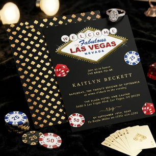 Las Vegas Casino Night Bachelorette Party Invitation