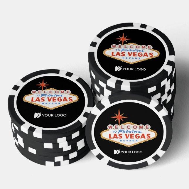 Las Vegas Casino Night Corporate Logo Poker Chip (Stack)