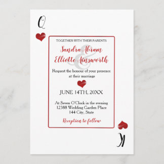 Las Vegas Casino Playing Cards Red Hearts Wedding