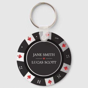 Las Vegas Casino Poker Chip Wedding Favour Key Ring
