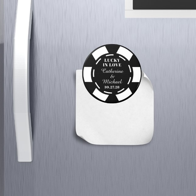 Las Vegas Casino Poker Chip Wedding Favour Magnet (Creator Uploaded)